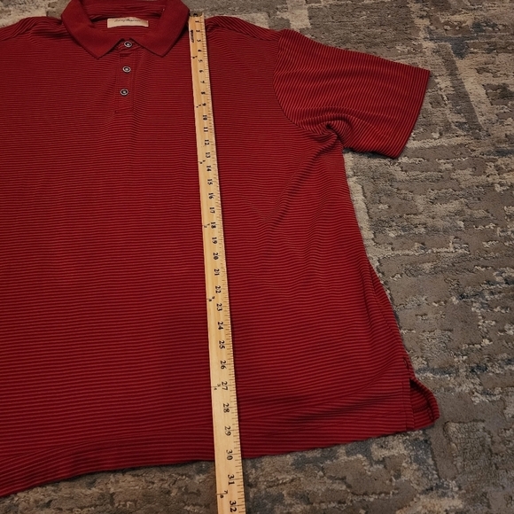 Tommy Bahama red semi-ribbed texture polo. - Picture 8 of 9